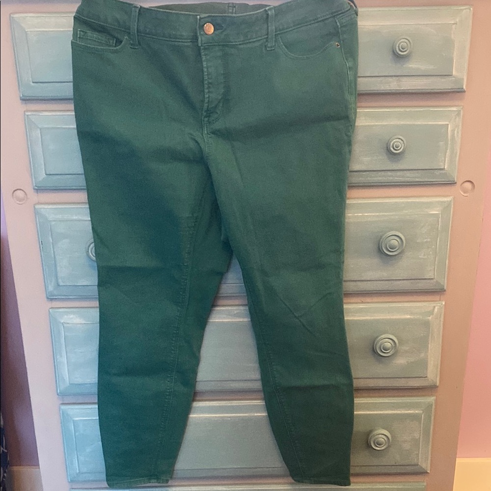 Old Navy Green Ankle Cropped Jeans